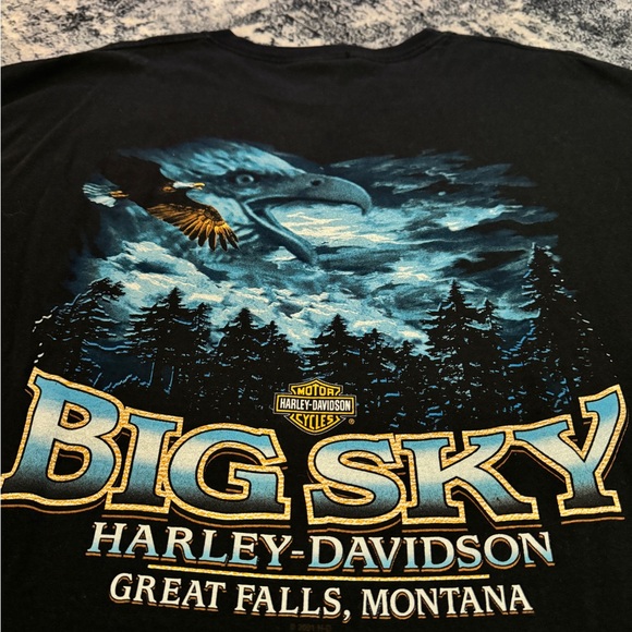 Vintage 2004 Harley Davidson Big Sky Montana Eagle Graphic T Shirt - Picture 11 of 12